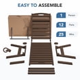thumbnail image 6 of LOYALICE Adjustable Wheeled HDPE Plastic Outdoor Patio Lounge Chair W/ Cup Holder,78.3"x25.1"x16.3", Coffee, 6 of 11