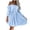 Blue, variant on Herrnalise Women’s Dresses Summer 2024 Fashion Casual Solid 3/4 Sleeve OneRuffle Shoulder Mini Dress S-2XL