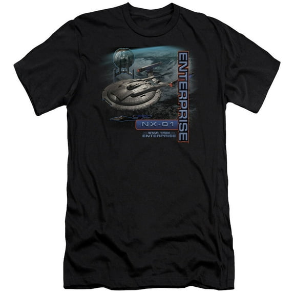 Star Trek Enterprise Nx 01 Adult 30/1 T-Shirt Black