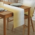 thumbnail image 2 of Ldtrchee Ombre Yellow White Table Runner 60 Inches, Art Modern Bed Runner Dresser Scarves Tabletop for Indoor Outdoor Parties/Ceremony/Banquet, 13" x 60", 2 of 8