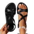 thumbnail image 4 of Yyuenw Casual PU Flat Sandals Women Open Toe Crisscross Straps Lightweight Holiday Dating Summer Shoes, 4 of 9