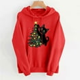 thumbnail image 5 of ZUKMRJPC Christmas Sweatshirt for Women Long Sleeve Drawstring Cute Christmas Print Hooded Pullover Fall Winter Comfy Fleece Tops with Pocket, 5 of 6