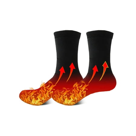 Mubineo Men Thermal Heated Socks Winter Double-Layer Thermal Socks with 2 Battery Boxes Toe Back Heated Socks for Camping Cycling