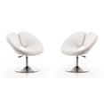 thumbnail image 1 of Manhattan Comfort Perche Chaise Réglable en Similicuir Chromé Blanc et Poli (Lot de 2), 1 of 2