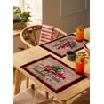 thumbnail image 4 of Christmas Red Truck Placemats Set of 6 Winter Tree Snowflake Red Plaid Board Heat Insulation Washable Place Mats, Rustic Non-Slip Table Mats for Dining Table Party Kitchen Decor,13x19 Inch, 4 of 4