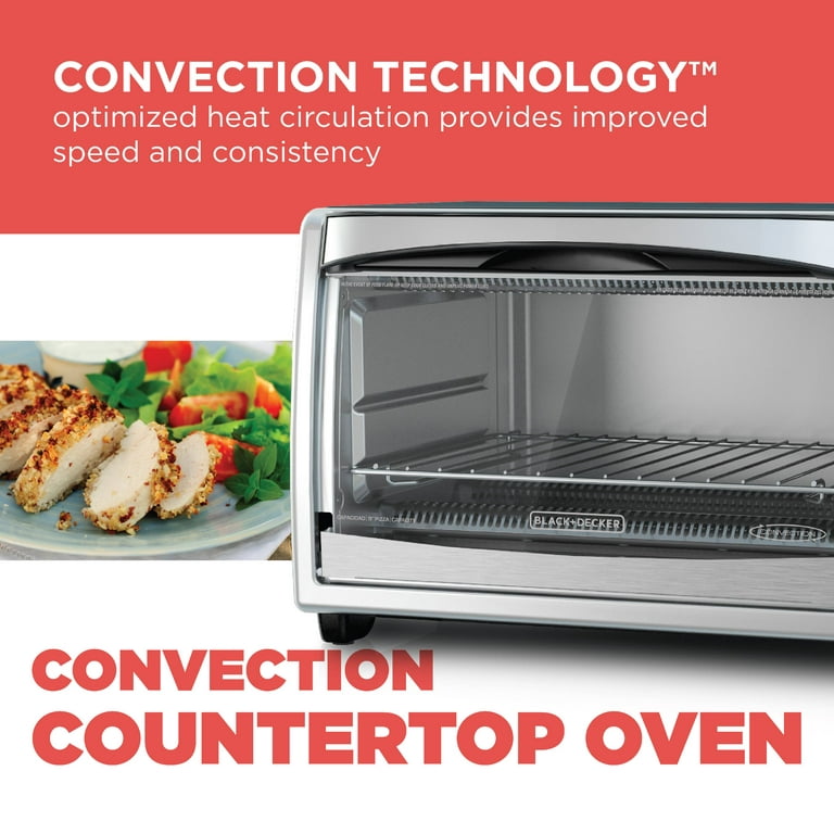 BLACK+DECKER TO1675B 6-Slice Convection Countertop Toaster Oven One Size  APBD1950 : : Appliances