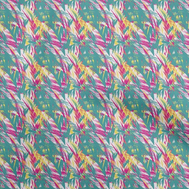 oneOone Tissu Georgette Viscose Vert Turquoise Abstrait Matériel de Robe Tissu Imprimé Tissu au Mètre 42 Pouces de Large