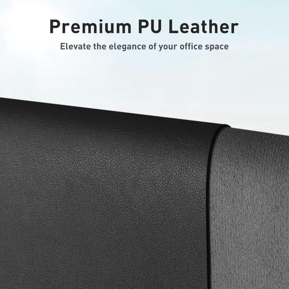 Non-Slip Waterproof PU Leather Desk Pad Protector for Mouse, Writing Desk, Office, Home, Laptop Blotter, 23.6" x 13.7", Black