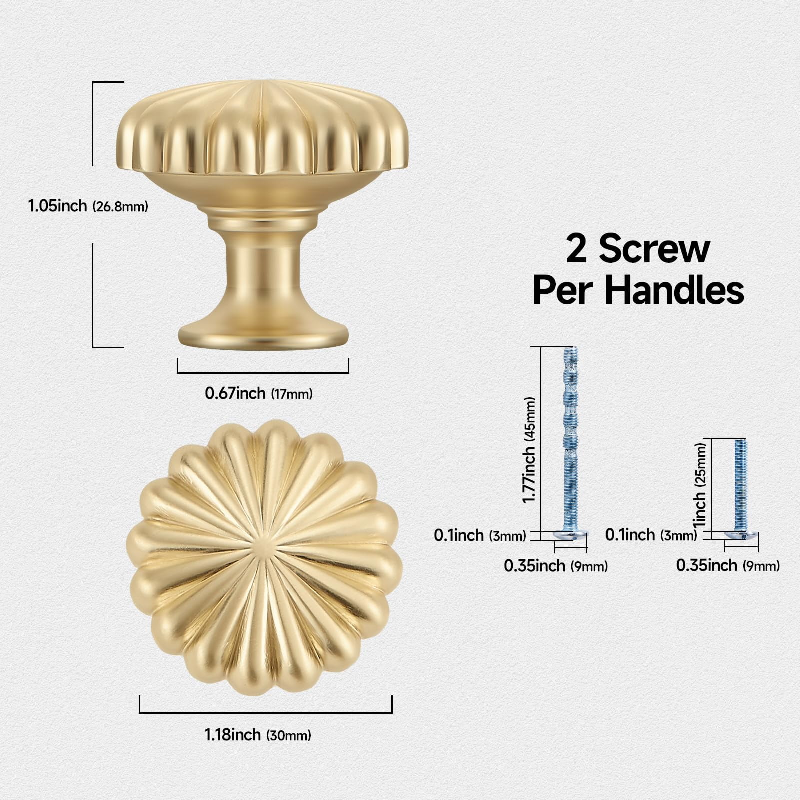 10 Pack Antique Brass Cabinet Knobs for Kitchen Cabinets and Dresser Drawers，Zinc Alloy Hardware Handles Pulls，Vintage Cupboard Drawer Knob