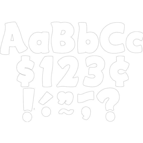 Teacher Created Resources White Funtastic 4-Inch Letters, 624 Pieces