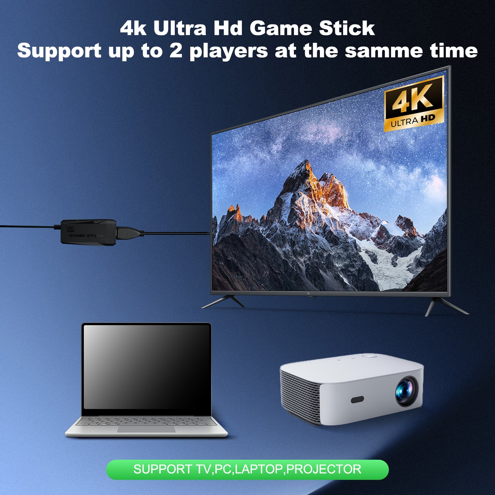 Retro Game Console - Classic Video Games with 4K HDMI, Built-in 20000+ Games, Dual 2.4G Wireless Controllers
