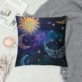 thumbnail image 2 of Shiartex Throw Pillow Covers Purple Sun Moon Stars Pillow Cases Double Size Printed Square Pillowcase Cushion Cases, 2 of 5