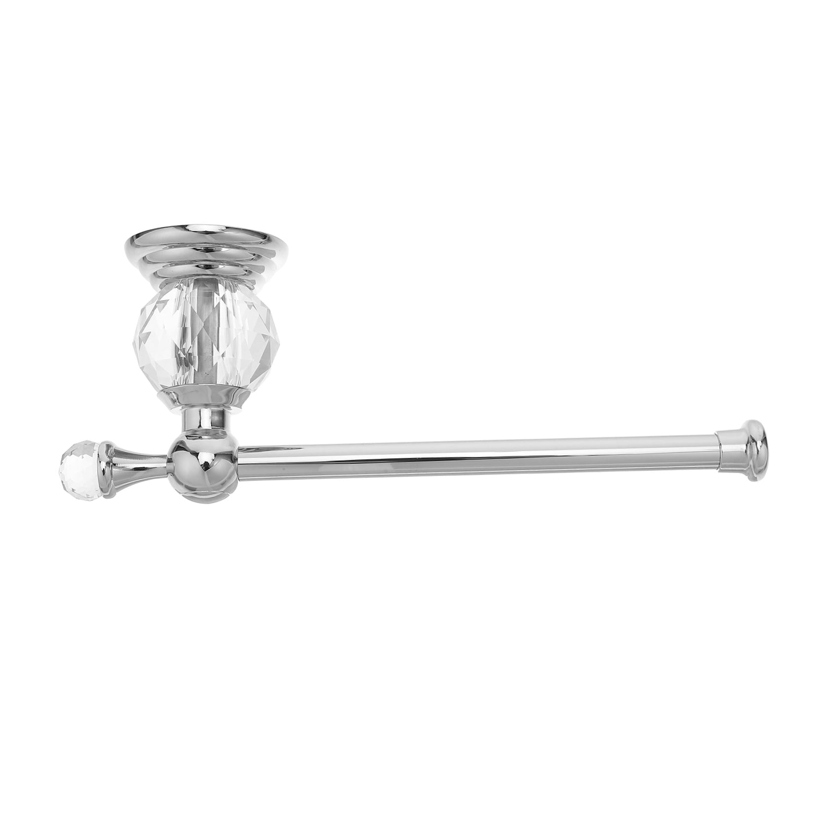 HONMEET Modern Plated Silver Crystal Wall Toilet Paper Holder Stainless Steel Towel Rack for Bathroom