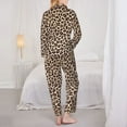 thumbnail image 3 of Pajamas for Women Set - Leopard Print-2 Comfy Long Sleeve Button Up Pajama Sets for Women 2 Piece, Soft Sleepwear Nightwear Pjs Lounge Sets for Women with Pockets, 3 of 6