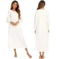 thumbnail image 6 of Women's Long-sleeved Retro Sleep Skirt Casual Pajamas Dress, 6 of 7