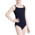 thumbnail image 3 of Afuyipoi Girls'Jumpsuit Dance Dress（For 5-15）, Solid Color Moisture-Wicking Breathable Lightweight Ballet Leotard Dress Navy 11-12Years, 3 of 6