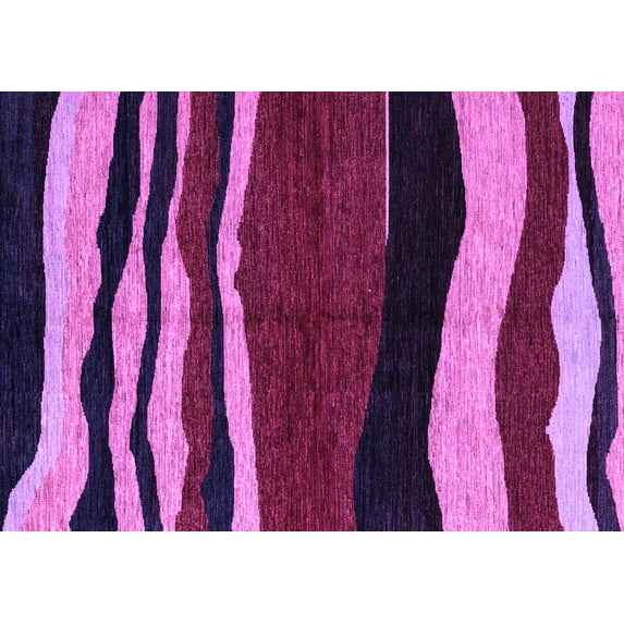 Ahgly Company Indoor Rectangle Abstract Purple Modern Area Rugs, 8' x 12'