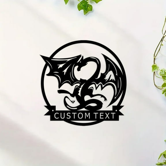 Custom Dragon Metal Wall Art Personalized Dragon Lover Name Sign Home Decor Kid Boy Girl Nursery Decoration Birthday