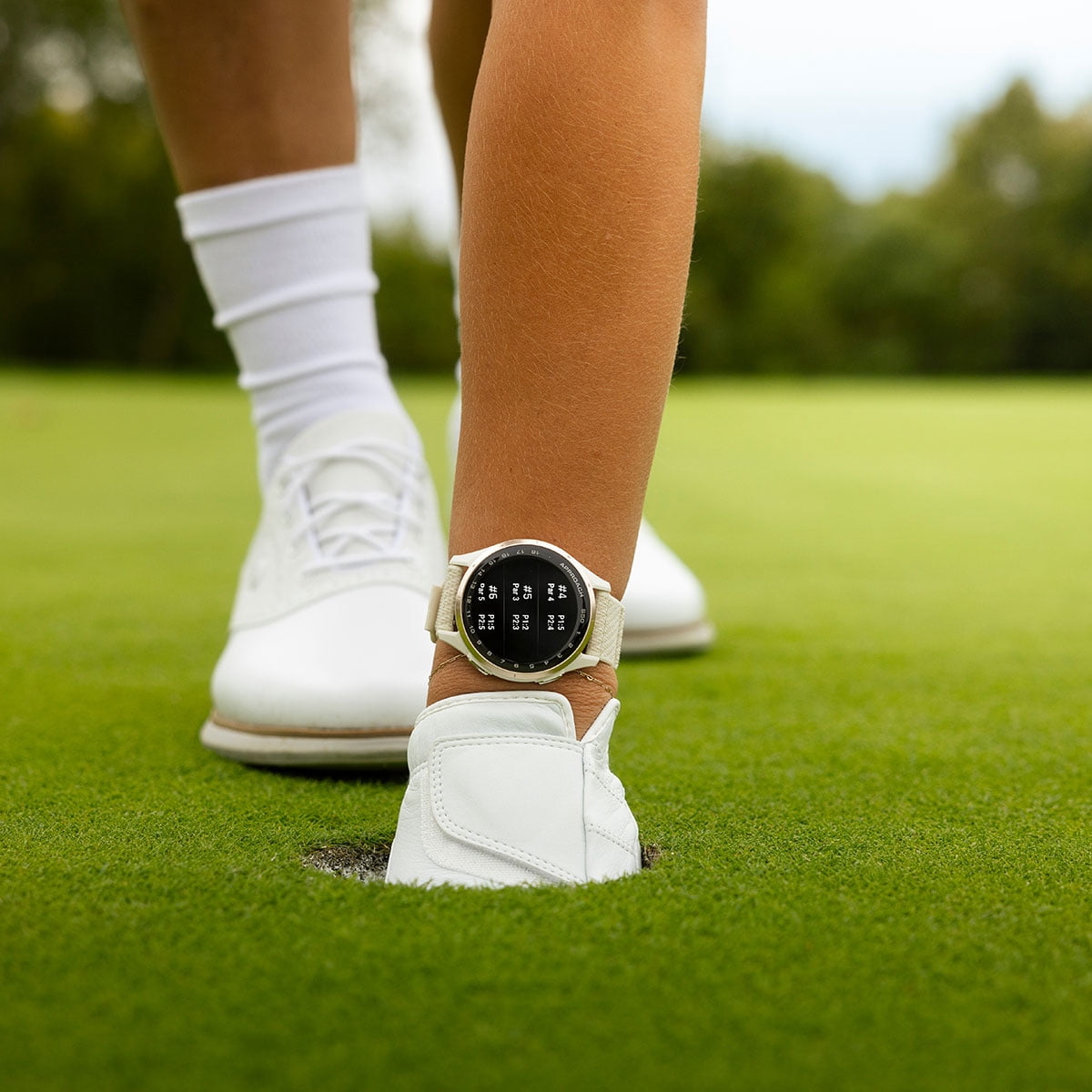 Garmin Approach S50 (Cream Gold/Ivory) Golf GPS Smartwatch Bundle with PlayBetter Screen Protectors, Wall Adapter & Hard Case