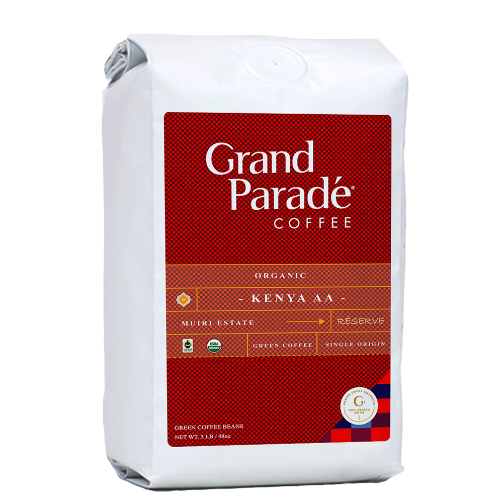 Grand Parade Coffee Organic Kenya AA Green Coffee Beans, Unroasted, 48