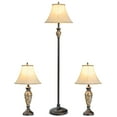 thumbnail image 1 of Costway 3-Piece Traditional Style Lamp Set with  Linen Fabric Lamp Shades ＆ Weighted Bases, 1 of 10