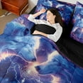 thumbnail image 4 of Manfei Animal White Wolf 7 Pieces Bedding Comforter Set for Boys Girls,Rose Bohemian Dreamcatcher Full Bedding Set Lightweight,Galaxy Universe Fitted Sheet Flat Sheet,Luxury Bedroom Decor, 4 of 8