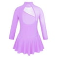 thumbnail image 2 of inhzoy Girls High Neck Ice Skating Dress Figure Roller Skating Leotard Tutu Skirt Lavender 4, 2 of 6
