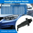 thumbnail image 2 of Boquilla del lavaparabrisas del faro izquierdo y derecho Unique Bargains No.61677117845 para BMW E90 325i 2004-2012 Boquilla de lavado del faro negra 1 pc, 2 of 7