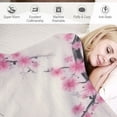 thumbnail image 3 of ONETECH  Cherry Blossom Throw Blanket, Sherpa Blanket,Pink Sakura Flowers Blanket for Girls Women,Soft Cozy Bed Sofa Couch Blanket for Bedroom Living Room, 3 of 6