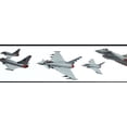 thumbnail image 2 of Concord Wallcoverings Wallpaper Border Aircrafts Pattern Flying Military Aircrafts for Living Room Home Office Social Room, White Grey Red Black, 7 Inches by 15 Feet CM79602, 2 of 4