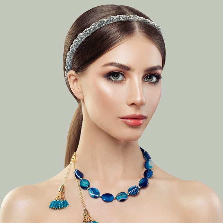 16 Pack Hair Hoops Headbands Women Girls Hair Accessories DaKuan 16 Pack Hair Hoops & Thin Headbands, 6 Beaded Hair  main image 4