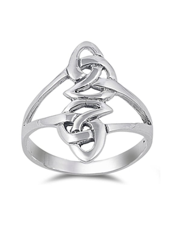 Celtic Knot Endless Infinity Loop Ring .925 Sterling Silver Band Jewelry Female Male Unisex Size 10