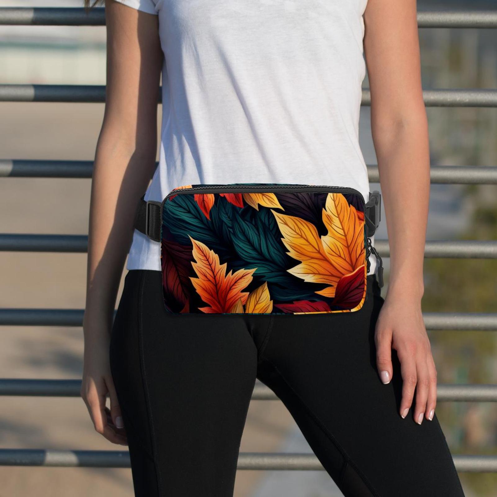 Thanksgiving leaves Lightweight Adjustable Crossbody Bag Fanny Pack Running Belt Extension Strap Unisex