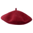 thumbnail image 2 of Happy Date Wool Beret Hat, Beret Hat French Beret Cap Winter Fashion Solid Color Hat for Women Girls Lady, 2 of 3