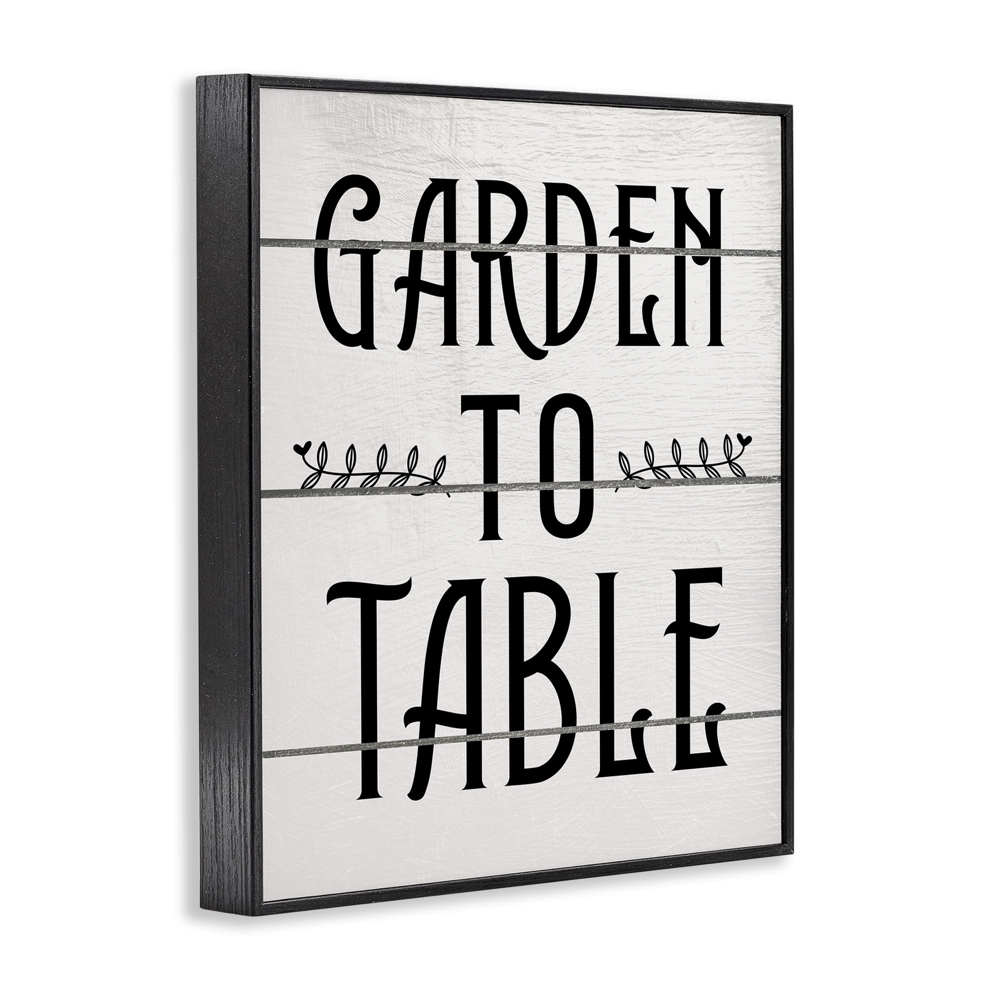 Stupell Industries Garden To Table Typography Painting Black Framed Art Print Wall Art, 24 x 30