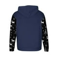 thumbnail image 5 of Sudadera con capucha para hombre, estilo casual, con cuello redondo, estampado, manga larga, blusa de poliéster, 5 of 5