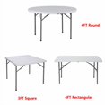 thumbnail image 2 of 3/4ft Folding Table Plastic Portable Card Table for Camping Picnic Party 3 Shape, 2 of 10