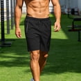 thumbnail image 2 of EOYWHK Mens Gym Shorts with Pockets with Pockets Elastic Waist Workout Shorts for Men Soft Lightweight Breathable for Running Jogging Black, Size L, 2 of 9