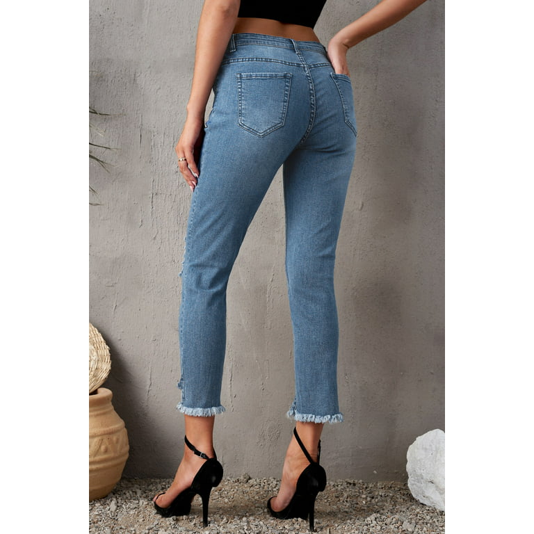 Dokotoo Women's Black High Waist Jeans Button Closure Trousers Classic Pants  Modern Denim Jeggings Jeans for Women with Pockets Retro Denim Jeans Slim Denim  Pants, US Size 8 