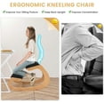 thumbnail image 3 of Ergonomic Kneeling Chair, Wooden Posture Chair W/Extra Padding for Back Neck Pain Relief & Improving Posture, Rocking Meditation Stool W/Knee Support for Home Office (Black), 3 of 11