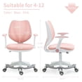 thumbnail image 2 of Drevy Kids' Desk Chair, Computer Chairs with Armrest and Footrest for Boys Girls Cute Mesh Ergonomic Chair with Adjustable Height Swivel Safe Sit-Locking Casters, 2 of 7