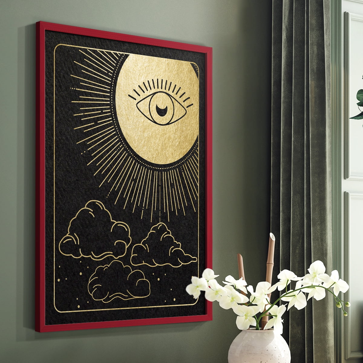 Celestial Eye in Paper Solid Wood 11 x 14 Framed Print