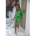 thumbnail image 2 of Ekouaer Summer Outfits for Women 2 Piece Sets Lounge Sets V Neck Button Down Shirt and Shorts Loungewear with Pockets, 2 of 6