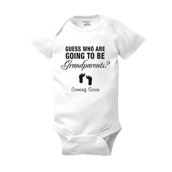 Guess Who Are Going to be Grandparents Coming Soon - cute & funny surprise baby birth pregnancy announcement - White Newborn Size (0-3 Mos) Unisex Baby Bodysuit