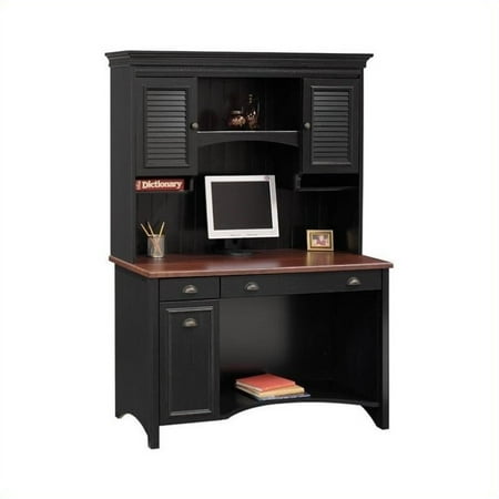 Bush Stanford Wood Computer Desk With Hutch In Black Walmart Canada