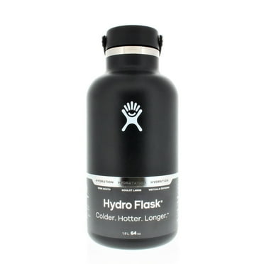 Hydro Flask Wide Mouth Water Bottle with Flex Cap Black 64oz/1.9 Liter