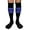 Black / Blue, variant on Unisex Black Triple Stripe Baseball Softball Knee High Socks, Yellow, Large