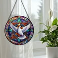 thumbnail image 4 of Dove & Star of David Stained Glass Suncatcher, Dove & Star of David Glass Suncatchers for Windows For Merry Christmas, 4 of 7