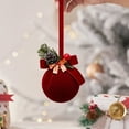 thumbnail image 2 of Christmas Ball Ornament, Delicate Red Ball with Pine Cones and Berries, Hanging Decoration for Xmas Tree, 2 of 6