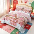 thumbnail image 3 of Manfei Christmas Vintage Winter Snow Bed Spread Queen,Boho Santa Claus Queen Coverlet Set,3 Pieces,1 Quilt and 2 Pillowcases, 3 of 7